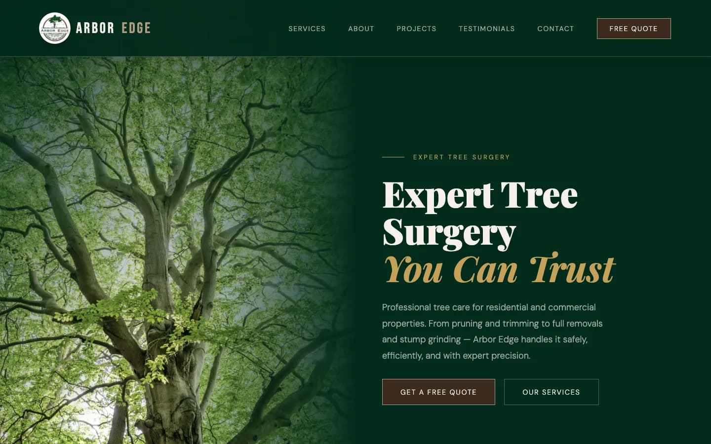 Arboredge homepage